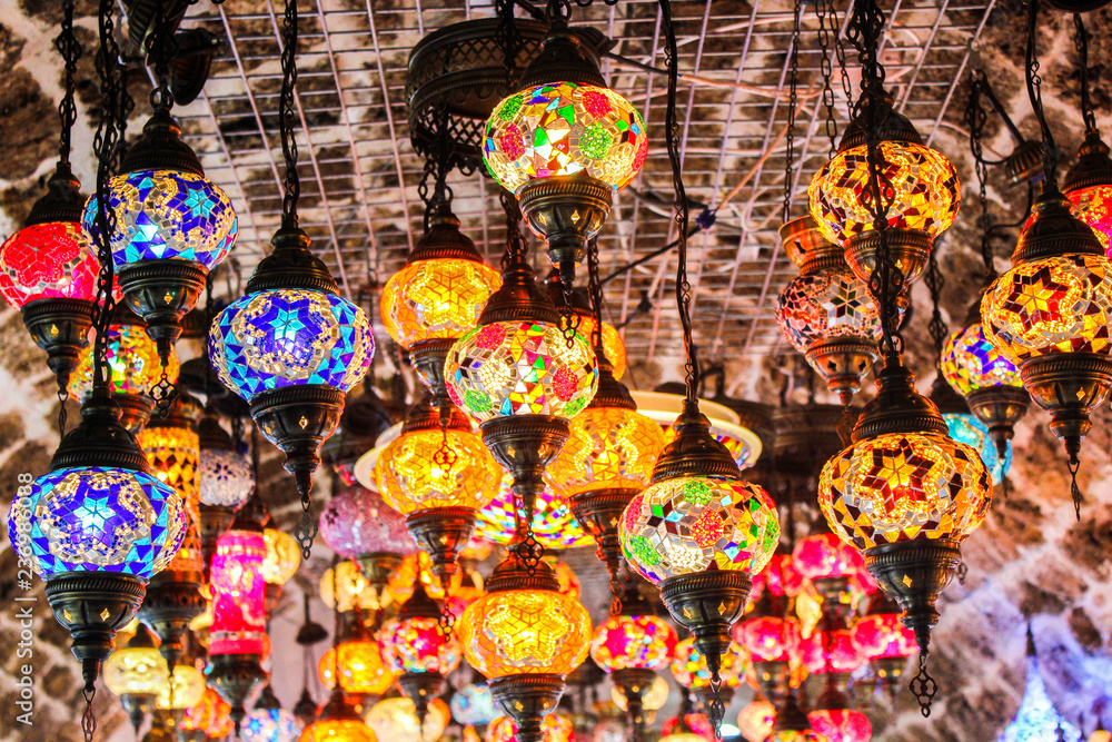 Colorful turkish lamp