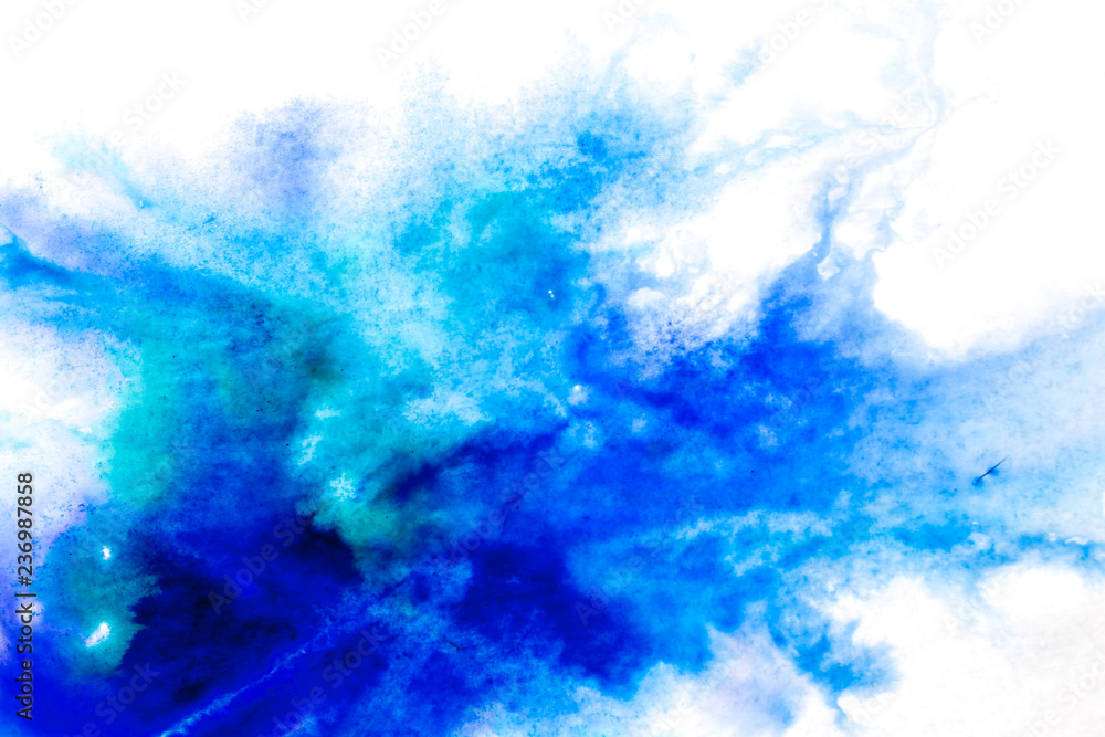 Fototapeta premium blue, blurry spot of watercolor paint. background