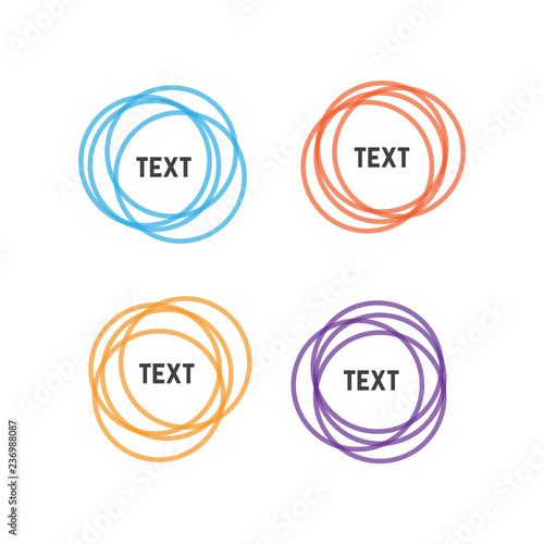 Rounded shapes. Overlapping rounds icons. Overlapping color circle vector