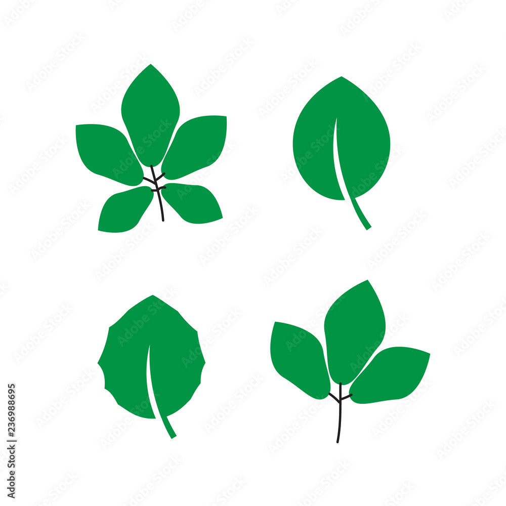 Tree leaf icons. Life organic leaf vector sign Tree leaf icons. Life organic leaf vector sign