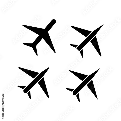 Plane vector. Jet symbols and airplane aviation signs