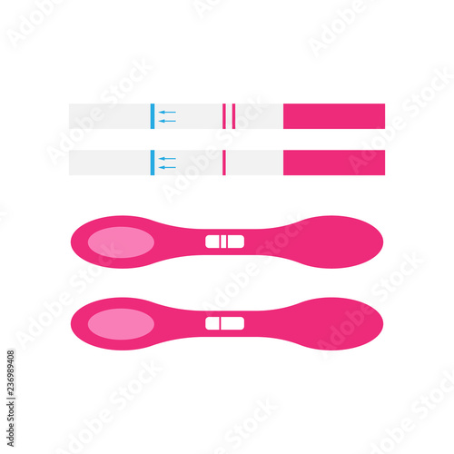 Pregnancy test icons. Ovulation woman medical tests vector