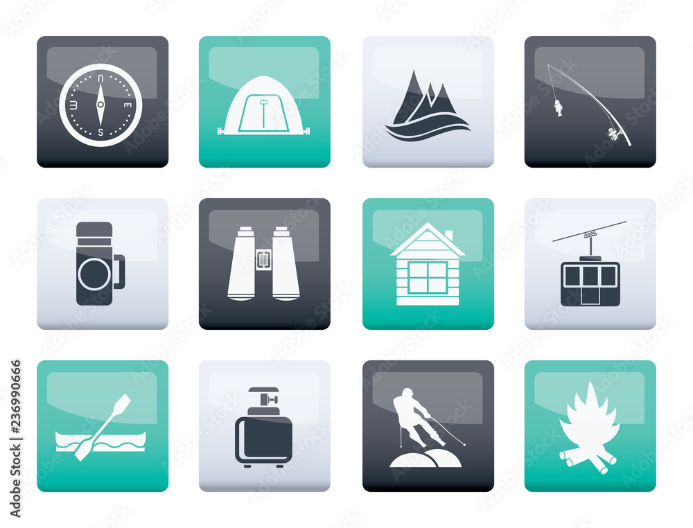 travel, Tourism, vacation and mountain objects over color background - vector illustration travel, Tourism, vacation and mountain objects over color background - vector illustration