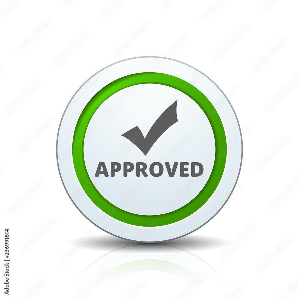 Approved checkmark button illustration Approved checkmark button illustration