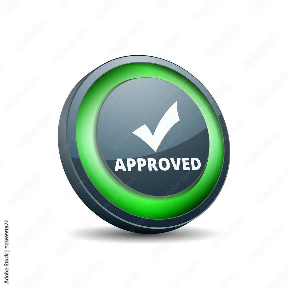 Approved checkmark button illustration Approved checkmark button illustration