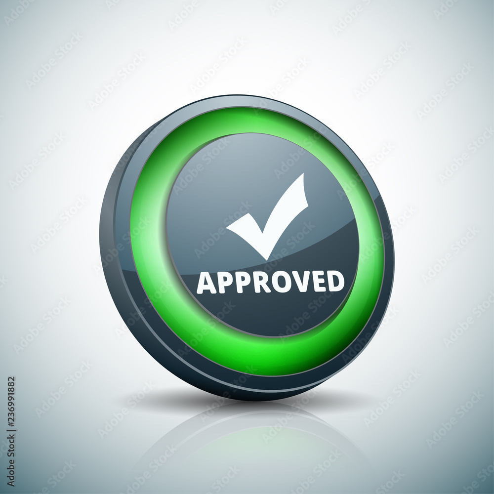 Approved checkmark button illustration Approved checkmark button illustration