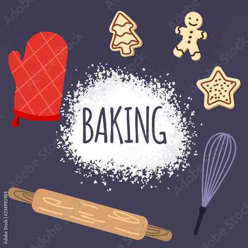 Bake poster master class. Flat flyer template