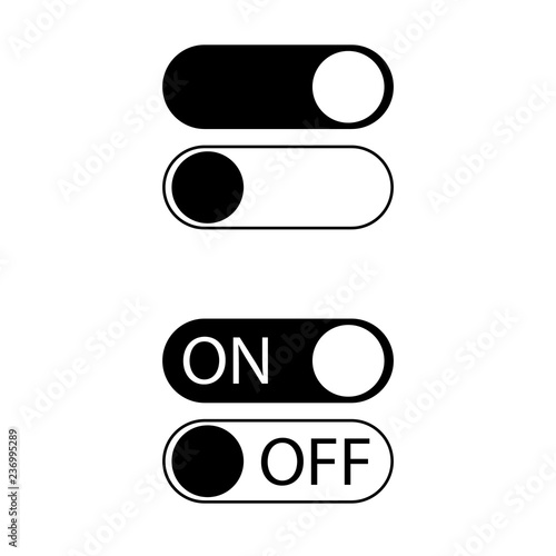 on off icon, logo on white background