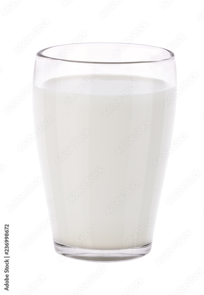 glass of milk on white background glass of milk on white background