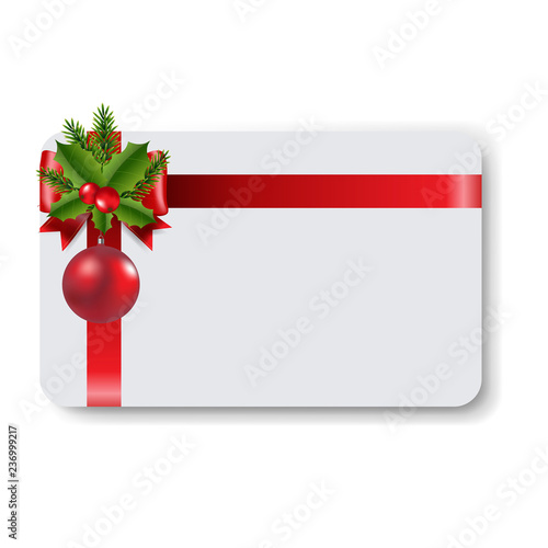 Blank Gift Tag Red Ribbon Bow