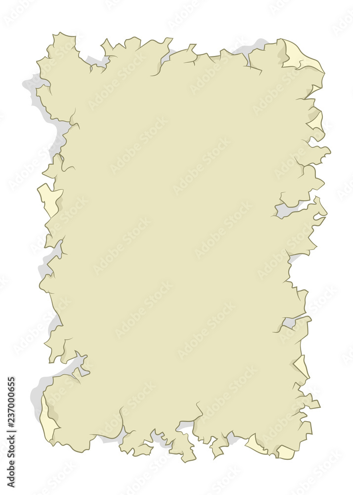 Empty old parchment paper template for retro advertisement or vintage portraiton copy space