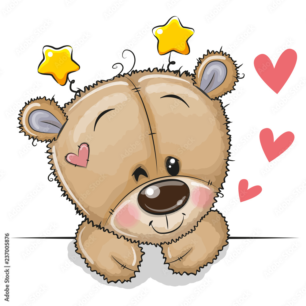 Fototapeta premium Cute Teddy bear on a white background