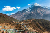 Namche bazar. Everest trek. Sagarmatha national park, Nepal. View of Thamserku mountain