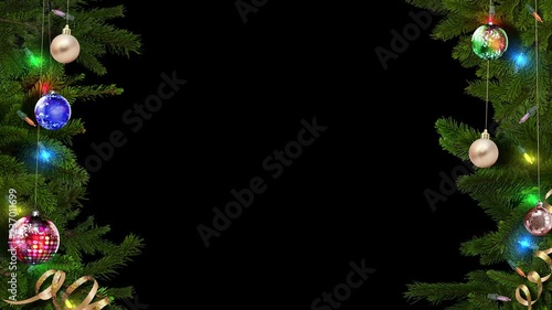 Festive Christmas frame with alpha mask to create a fabulous and magical atmosphere. looped