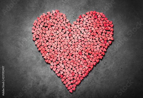 Big red heart made from little hearts
