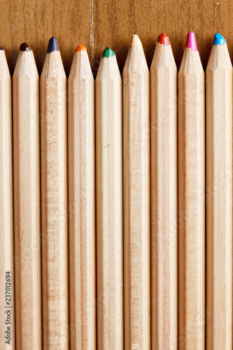 Row of blunt pencils photo