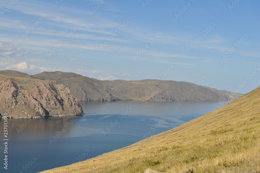 Lake Baikal in Russia. The deepest lake in the world. The nature of Siberia. Lake Baikal in Russia. The deepest lake in the world. The nature of Siberia.