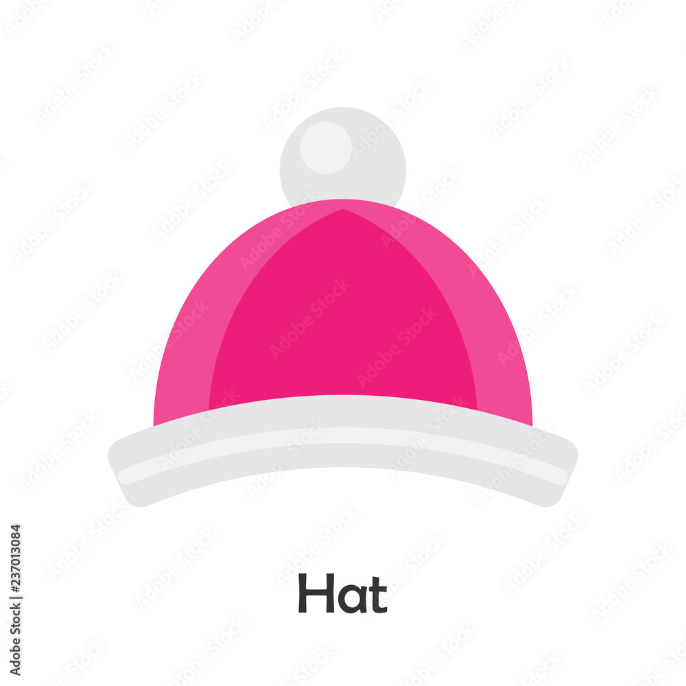 Hat in cartoon style, christmas card for kid, preschool activity for children, vector illustration Hat in cartoon style, christmas card for kid, preschool activity for children, vector illustration