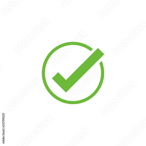 Vector check mark icon. Approve symbol. Check mark shape. Design element mobile app interface card or website