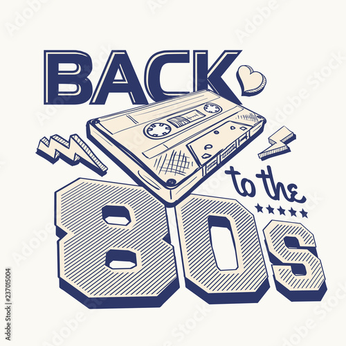 Back to the 80s retro party poster design