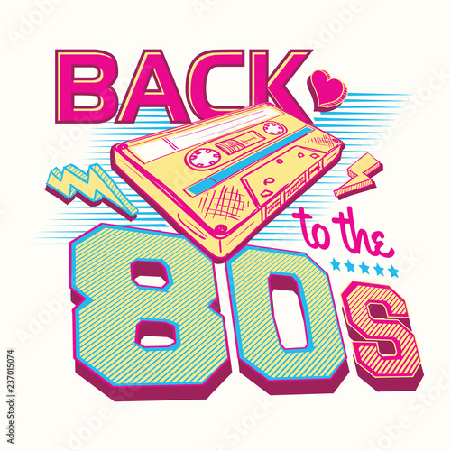Back to the 80s retro party poster design