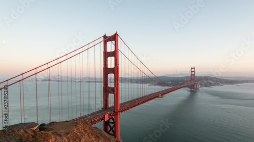 Timelapse.Golden Gate Bridge Sunset to Night,California,United States