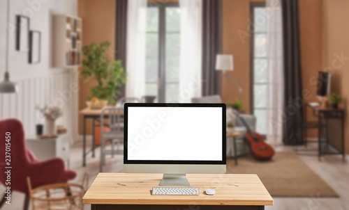 Modern home background and computer screen style interior decoration. © UnitedPhotoStudio