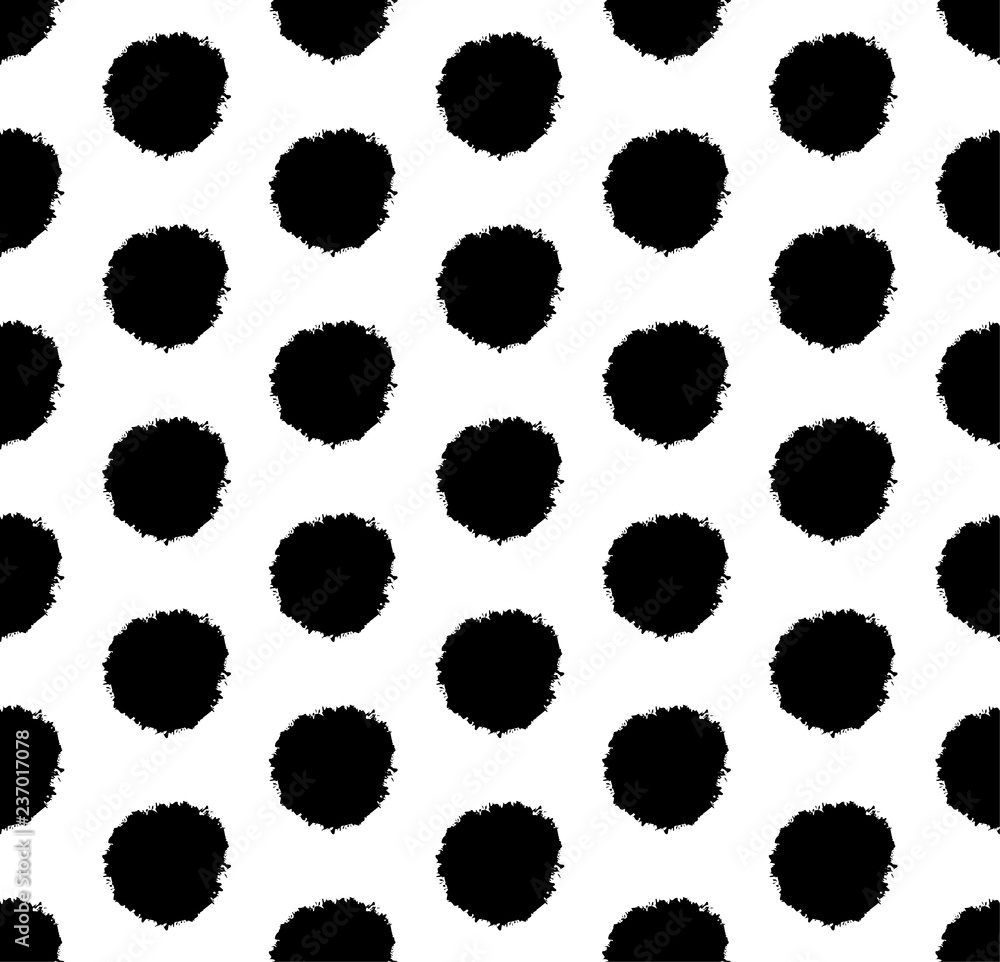 Hand drawn polka dot background with round brush strokes. Abstract stylish texture. Vector seamless pattern. Hand drawn polka dot background with round brush strokes. Abstract stylish texture. Vector seamless pattern.