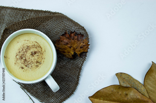 christmas fall season leaves coffee hot cocoa mug