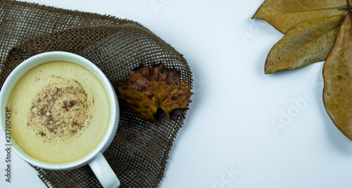 christmas fall season leaves coffee hot cocoa mug