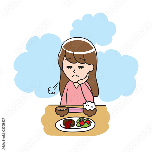 A young woman without appetite