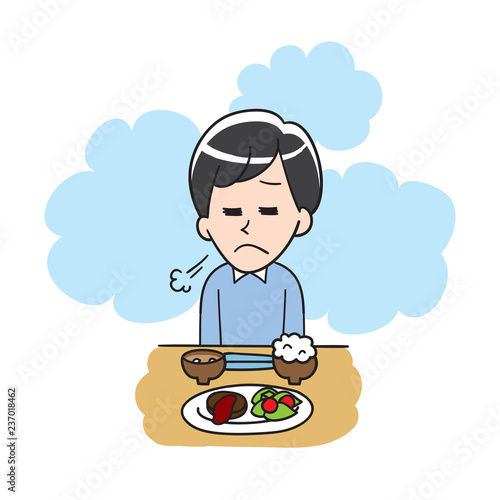 A young man with no appetite