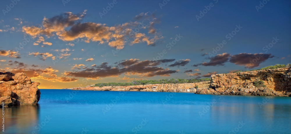 Transparent waters in the cala compte, Ibiza Transparent waters in the cala compte, Ibiza