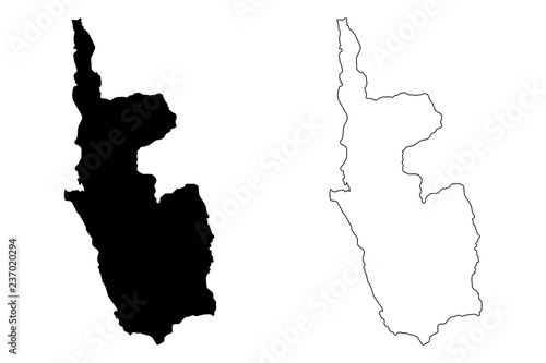 Magway Region (Administrative divisions of Myanmar, Republic of the Union of Myanmar, Burma) map vector illustration, scribble sketch Magway Division map