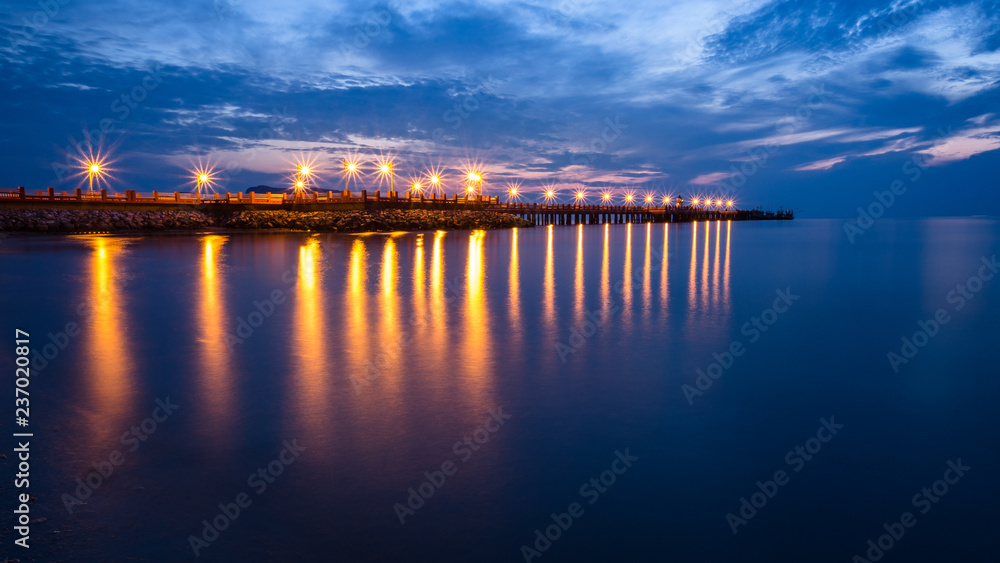 Twilight Jetty Prachuap Khiri Khan Bay,Thailand