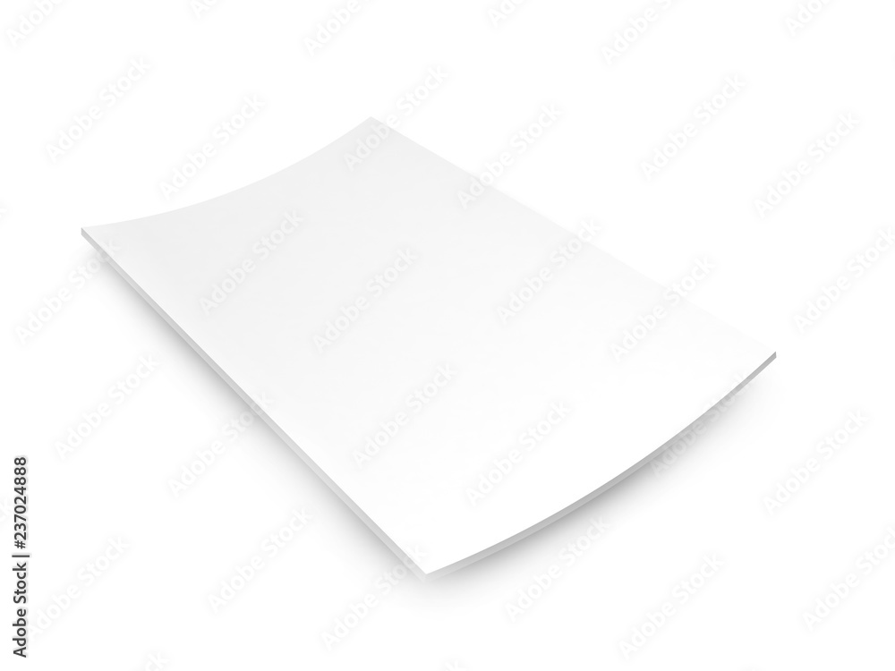 3d blank sheet of paper isolated on white 3d blank sheet of paper isolated on white