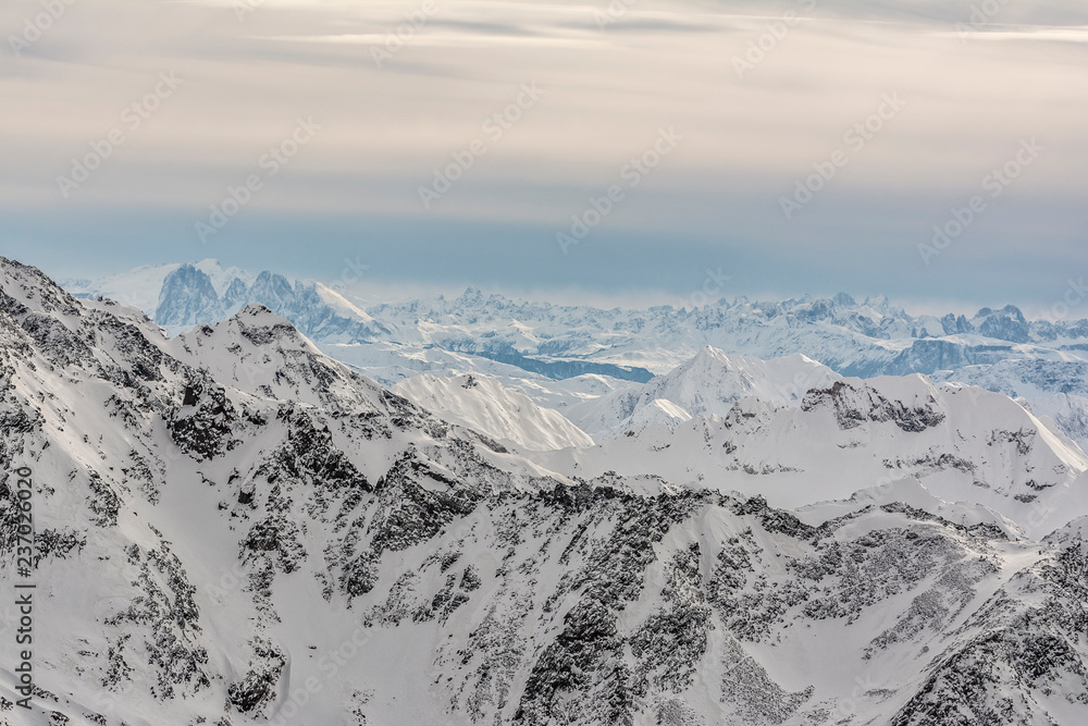 View from the Top of Stubai Glacier during the morning Time