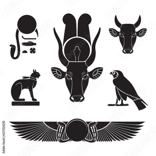 Set of ancient egypt silhouettes