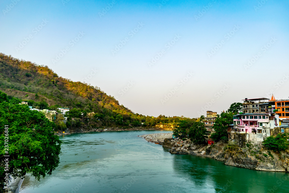 River Ganges- a view from the Lakshman Jhula suspension bridge