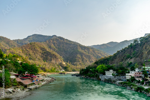 River Ganges- a view from the Lakshman Jhula suspension bridge