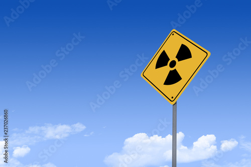 3D Illustration of a road sign _nuclear icon_angle2