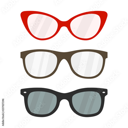 Set of glasses. Fashion glasses. Vector illustration. EPS 10.