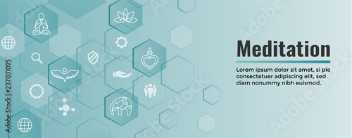 Zen Meditation Mandala Design Symbol Concept with Swirly Yoga Embellishments Web  Header Banner