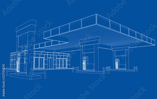 Gas Station. 3d illustration