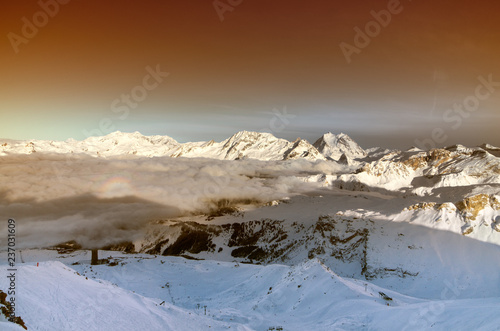 Winter scenery, Meribel, France photo