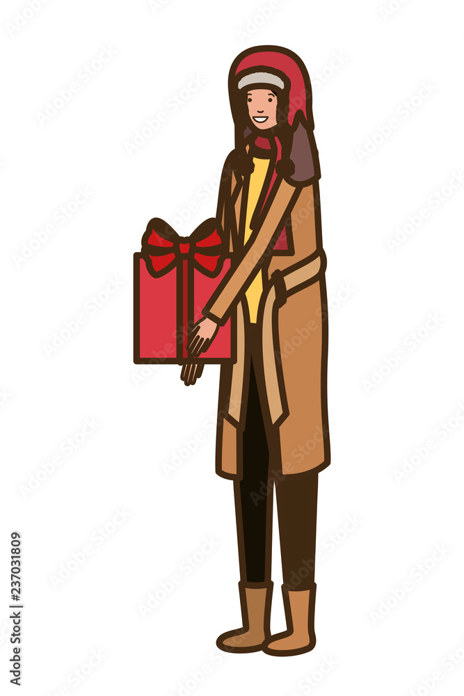 man with gift box avatar character