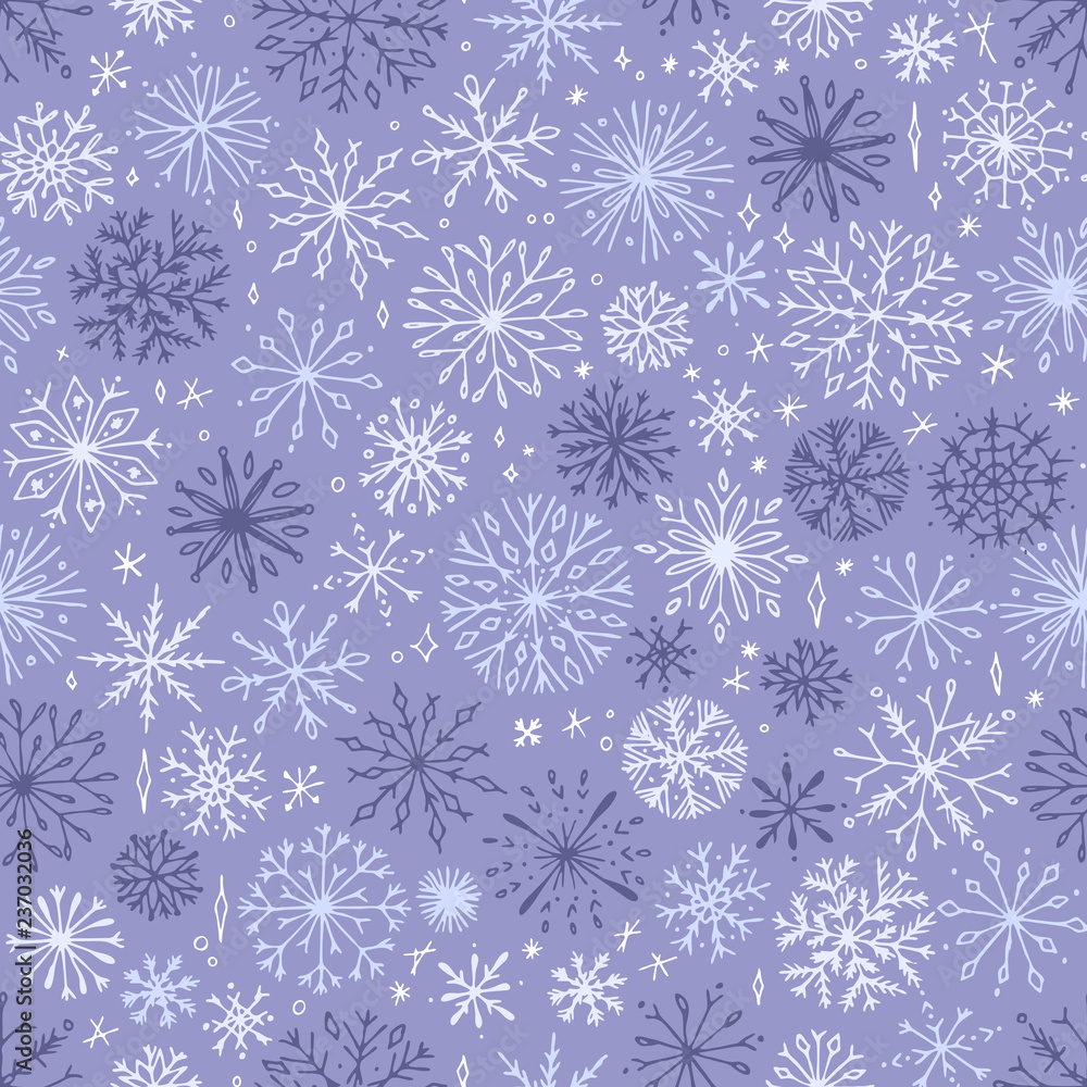 Snowflake seamless pattern.