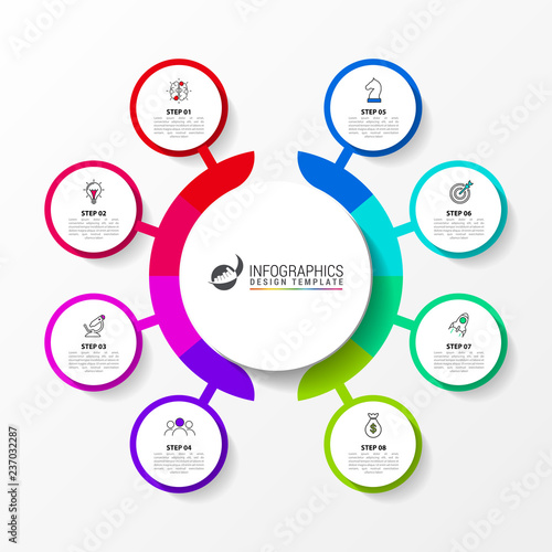 Infographic design template. Creative concept with 8 steps