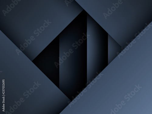 Dark, metallic paper cut layers vector background. Corporate business backdrop with deep shadows and dark colors.
