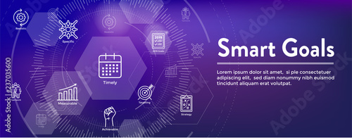 2019 SMART Goals Vector graphic with Smart goal keywords